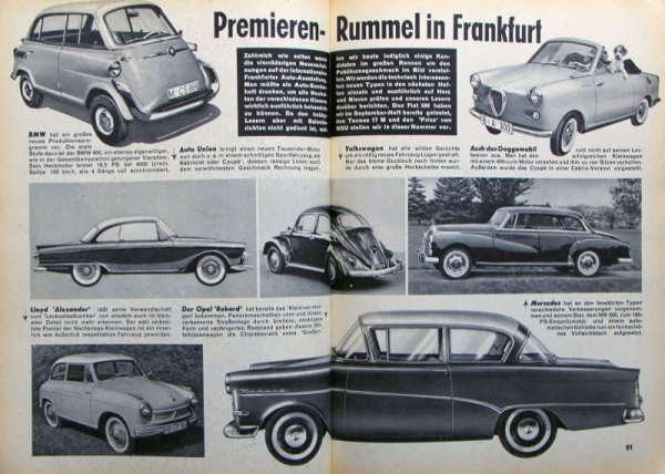 "Hobby - Das Magazin der Technik" 1957 Ford 17 M NSU Prinz Technical-Magazine (1212)